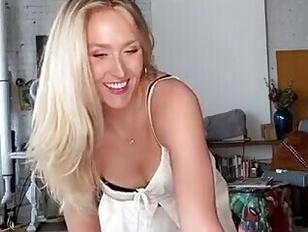 Pretty blonde loves riding hard cock