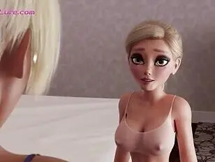 Długi dzień kończy się ostrym seksem na ulubionej kanapie 3D Transseksualny seks
