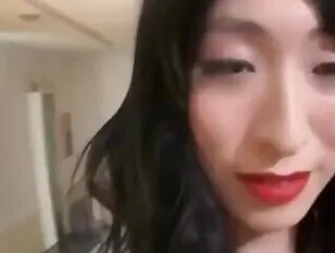 Hot white lingeried ladyboy fucked by bbc meat