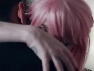 Pretty slender tbabe Lena Moon bends over to take bigcock