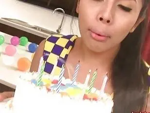 Ladyboy Sugus Has Birthday Bareback Fuck