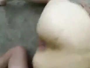 Slim tranny getting shagged on the floor pov