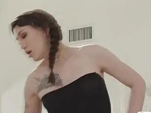 Slut busty TS bareback each others ass