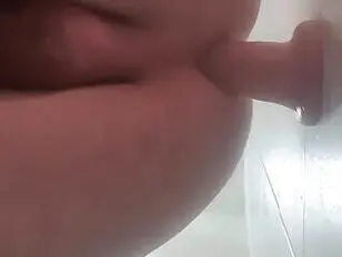 Tight young ass riding dildo